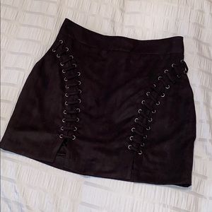 Brand new Suede black mini skirt